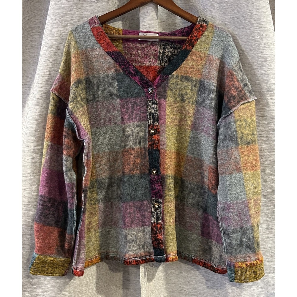 Colorblock Knit Cardigan Liam & Co Size Medium